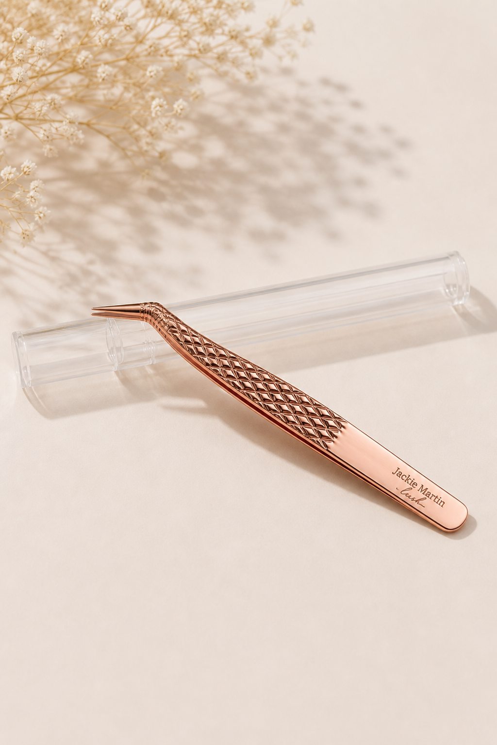 Fiber tip tweezer model 1 Rose Gold