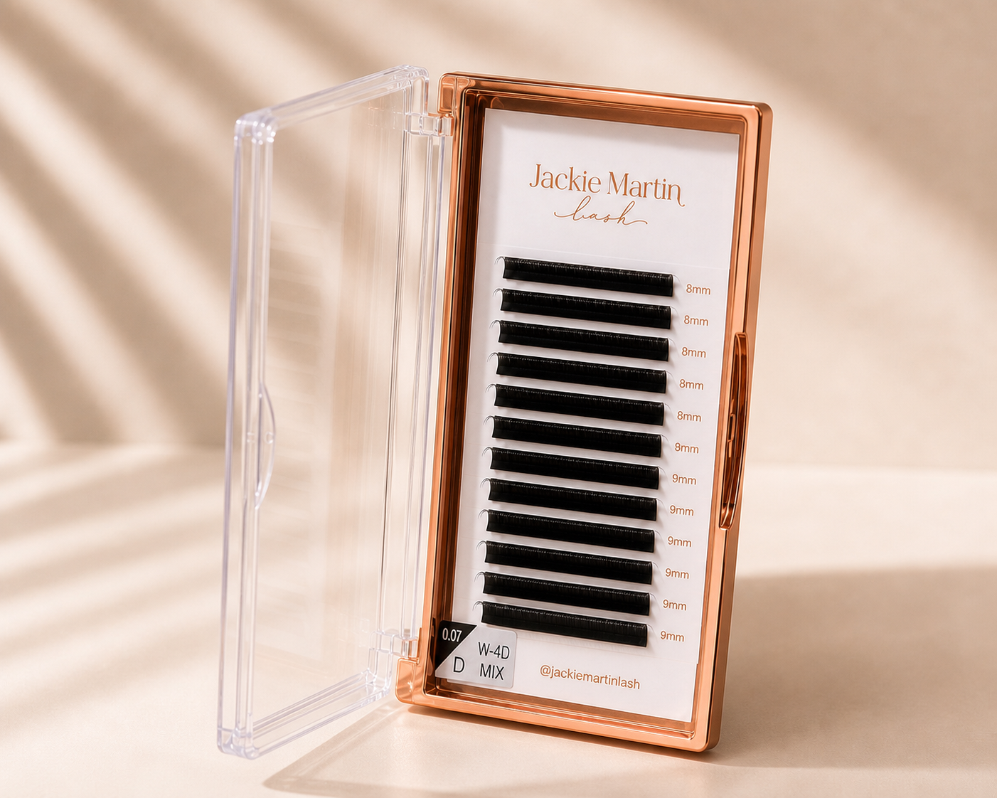 Dark Brown W 4D Eyelashes Extension 0.07 D MIX 8/9mm